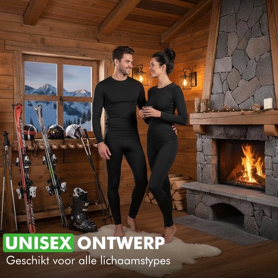 Travelhawk Thermokleidung – Thermokleidung für Damen und Herren – Thermounterwäsche für Damen und Herren – Schwarz – L