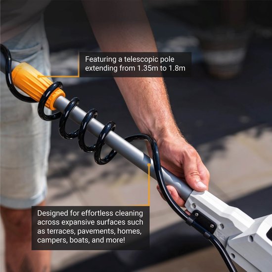 Batavia 18V Twin Brush Teleskop-Reinigungsbürste - Wasserdicht - Für Dächer, Solarpanels und Pools - Ohne Akku und Ladegerät