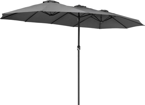 Kingsleeve Doppel-Sonnenschirm XXL - 460x270cm UV-Schutz - Anthrazit