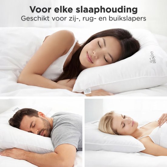 CozySense® Kopfkissen - 2er Set - 50x70 CM - Atmungsaktives Schlafkissen mit weichem Mikrofaserbezug - Hotelkissen - Kopfkissen - für Seiten-, Bauch- und Rückenschläfer
