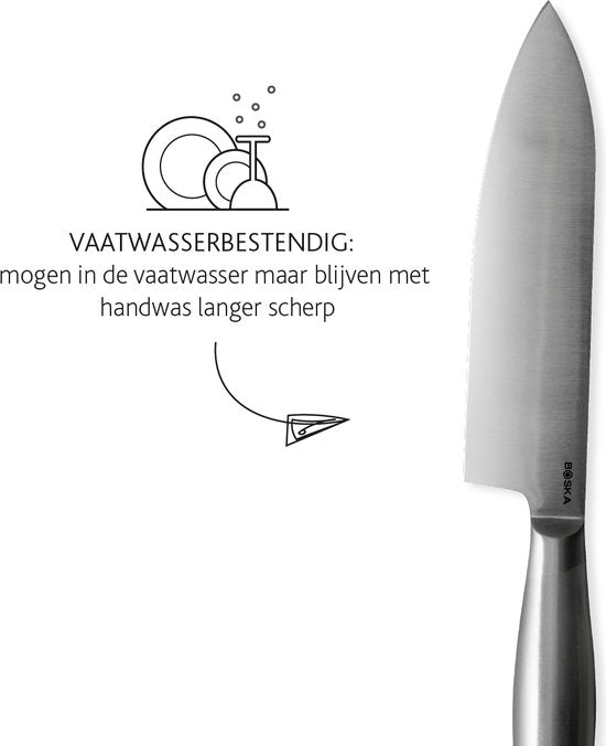 Boska Messerset Kopenhagen - 5 Küchenmesser - Für jede Art von Essen - Einzigartiges Design - Spülmaschinenfest - Rostfreier Stahl