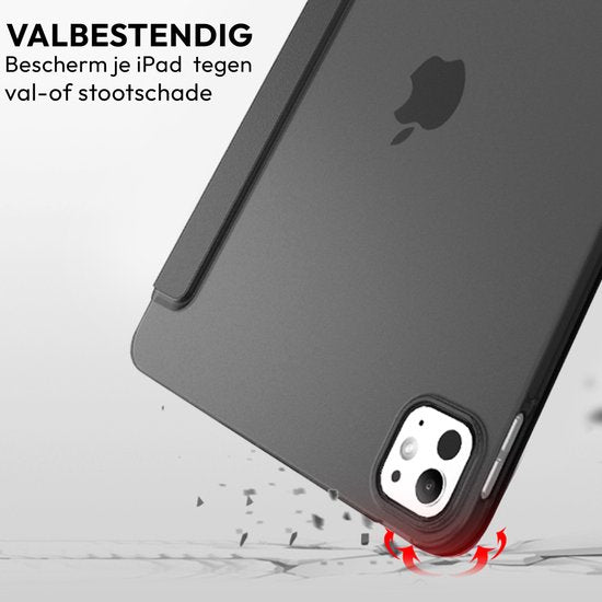 Tablet-Hülle geeignet für iPad Pro 11 Zoll Gehäuse (2024) - M4 - Smart Cover - Schwarz
