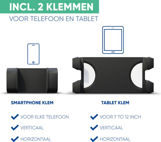 Serve Tablet Stand - Stativhalterung Stativ für Smartphone & Tablet - Inkl. Tragetasche & Bluetooth-Fernbedienung - iPad Tablet Halterung Rednerpult Aluminium - Schwarz