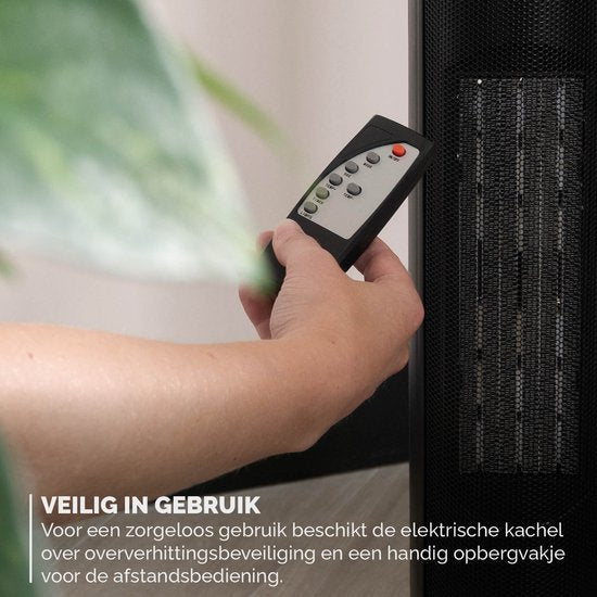 BREND BR-2221 Keramik-Heizlüfter - 2000W - ECO-Modus & Thermostat 15-35°C - Elektroheizung - Schwarz