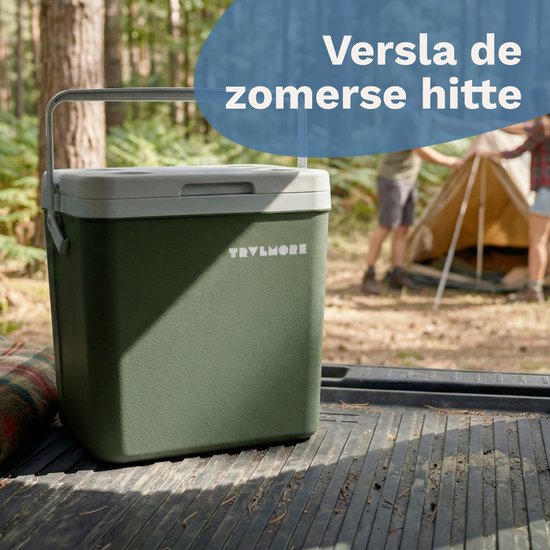 TRVLMORE Cool Box 26L - Kühlbox - Inklusive 2 Kühlelemente - Grün
