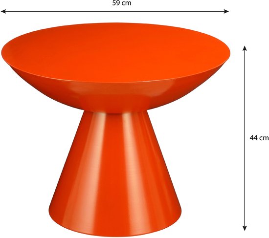 Mica Decorations Celise Beistelltisch - H44 x Ø59 cm - Metall - Orange
