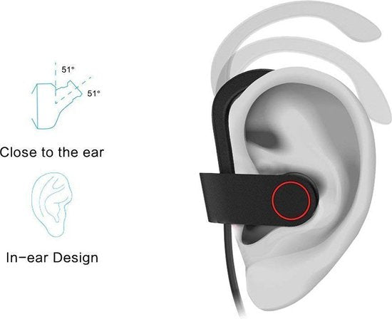 Kabellose In-Ear-Bluetooth-Kopfhörer, Sport-Headset - Kabelloses Headset - schwarz/rot U8