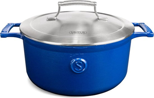 Saveur Selects Voyage Kasserolle - Ø25 cm - Gusseisen - PFAS-frei - Induktion - Classic Blue