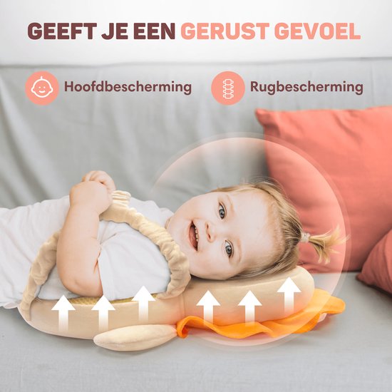 Vulpes Goods® BabyCare - Baby Kopfkissen - Baby Sicherheitskissen - Sturzrucksack - 3D Atmungsaktiv - Sicheres Laufen lernen - Löwe