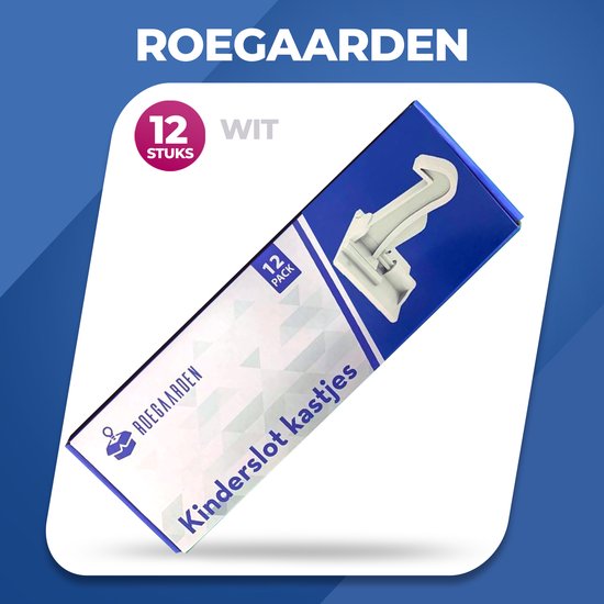 Roegaarden Child Lock Schränke - Schrankschutz für Kinder - Weiß - 12 Stück