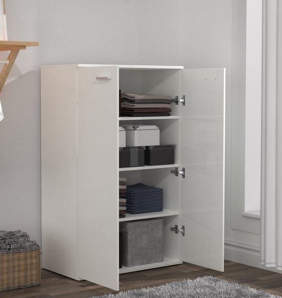 TheBestOf Furniture Kleiderschrank Kinderzimmer - Praktischer Aufbewahrungsschrank - 120 cm hoch - 4 Ablagefächer