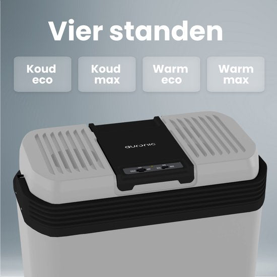 Auronic Coolbox Electric 12V und 230V - 20L - Camping-Kühlschrank - Auto - Kühlung und Heizung - Kühlbox - Hellgrau