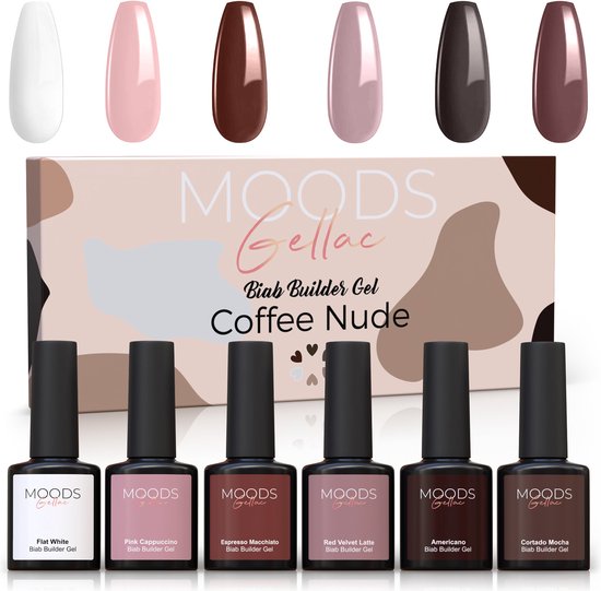 Moods Gellac BIAB - Builder in a Bottle - BIAB Nagelaufbau-Gel - Coffee Nude - HEMA & TPO Frei