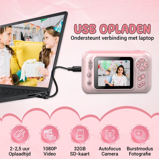 K&L Digitale Kinderkamera Kinder - Kinder Vlog Kamera - Kinderkameras Digital - Kameras Kinder - Kinderkamera