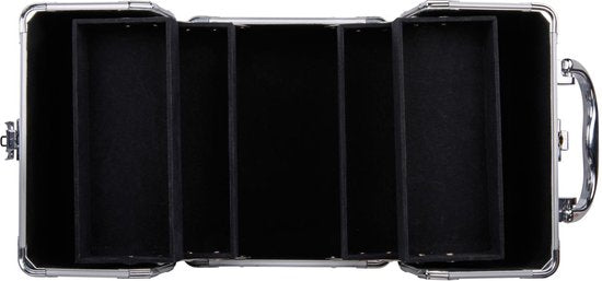 Touch Of Beauty Schminkkoffer Silber - Kosmetischer Organizer - mit Griff und Schlüsselschloss