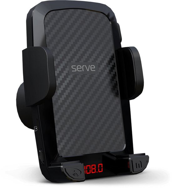 Serve 2in1 Bluetooth FM Transmitter & Telefonhalterung Auto - Car Kit für Musik - Telefonhalterungen Autozubehör - Lüftungshalterung