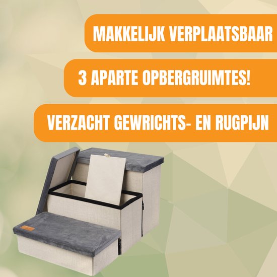 Hundetreppe Stabile Hundetreppe - Für Hunde mit Ablage - Für Sofa oder Bett - Bis zu 60 kg - Anthrazit - Universal
