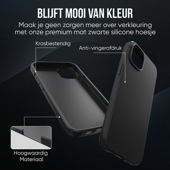 Handyhülle Schwarz – Passend für iPhone 12 – Hülle und Displayschutzfolie – Schutzglas