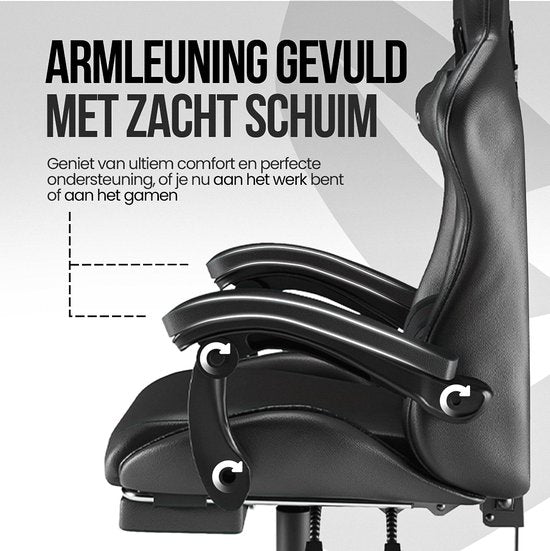 Avalo Gaming Chair - Game Chair - Ergonomischer Bürostuhl Verstellbar - Game Chair - Gaming Chair - Schwarz