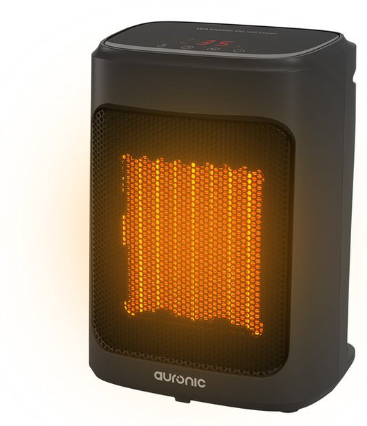 Auronic Heizlüfter Digital - Keramik-Heizgerät - Tragbar - 2000W Heizgerät - Schwarz