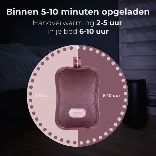 STAUS&BACH Bellune - Elektrische Wärmflasche mit Hülle - Wärmflasche mit 3 Wärmestufen (50°C bis 65°C) - 2 bis 10 Stunden warm - Wärmflasche für Baby - Bauch-, Nacken- und Rückenwärmer - Menstruationswärmestreifen - Bordeauxrot