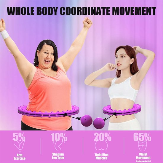 Fitness Hula Hoop - Hula Hoop mit Gewicht - Hoop Fitness - Sport Hula Hoop - Hula Hoop