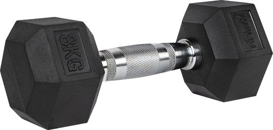 VirtuFit Hexa Dumbbell Pro - 8 kg - Sechseckhantel - Langlebig und strapazierfähig - Krafttraining - Gewicht - CrossFit & Fitness - Geeignet für Anfänger und Profis - Pro Stück verkauft