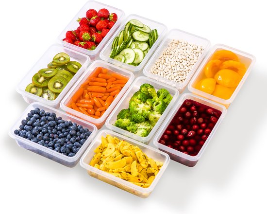 Stosh Freshness Schalen - Meal Prep Schalen - Gefrierschalen - 5 Stück - 1L - Kunststoff - BPA frei