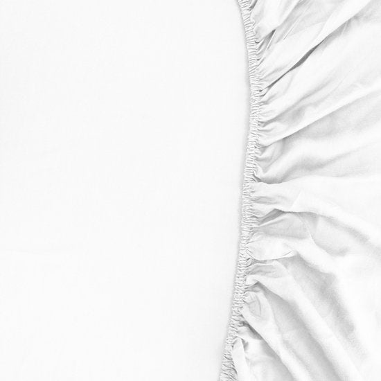 Kayori Emma Bettlaken aus Baumwollsatin – 160 x 200–210 cm – Matratzenhöhe 35 cm – Rundum-Gummizug – Weiß