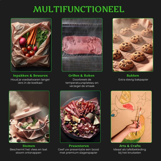 TTD® Fleischerpapier XXL - 53 Meter - Professionelles Fleischerpapier aus 100% natürlichem Holzschliff - BBQ-Zubehör - Grillen - Holzfasern - Unbeschichtetes Fleischerpapier