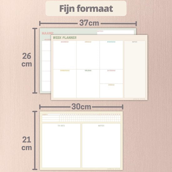 Magnetischer Wochenplaner + Monatsplaner Whiteboard - Trioset - Planer magnetisch - Planungstafel - Familienplaner