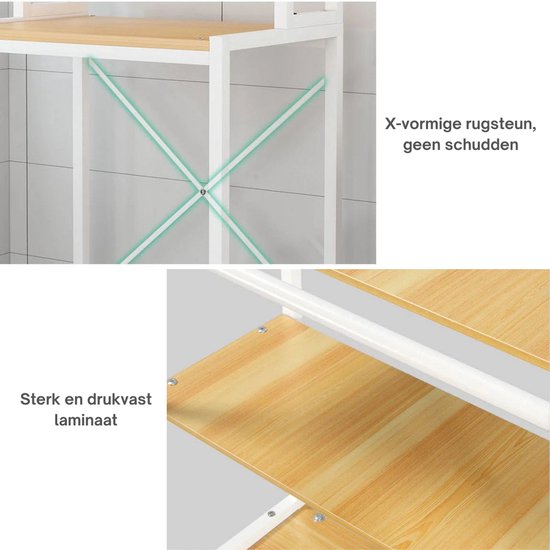 Livista® Wäscheschrank - 3-lagiges Aufbewahrungsregal - Platzsparender Wäschereiorganisator - 181x60x70 CM - Weiß