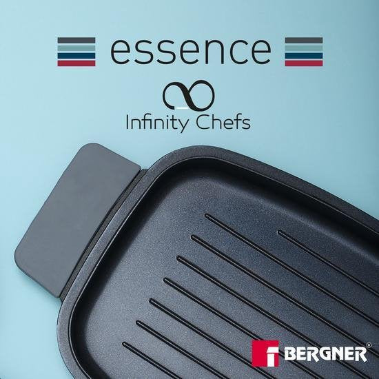Bergner Infinity Chefs Grillplatte 42 X 22 Cm - Aluminiumguss - Soft-Touch Griffe