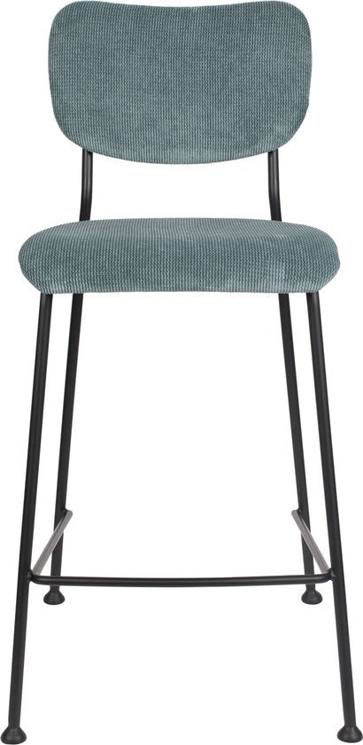 Zuiver Benson Barhocker Rückenlehne 64,5 cm Grau/Blau - 2er Set