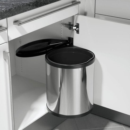 Hailo Compact-Box M Mülleimer - 15 l - Einbauabfallbehälter - Edelstahl