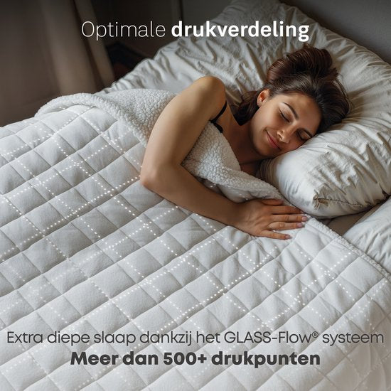 CozySense® Gewichtsdecke 6 kg - Gewichtsdecke - Gewichtsdecke - GLASS-Flow® Druckverteilung - 135x200 - Flanell Samt & Sherpa - Hypoallergen - Weiß