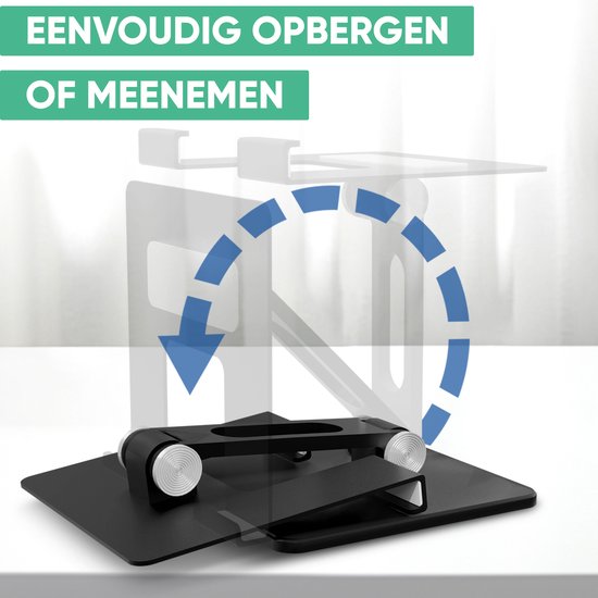 Serve Tablet-Halter XL faltbar - Extra stabil & standfest - Schwarzer klappbarer Ständer für Tisch oder Schreibtisch - Schwarz