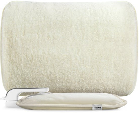 Coozie Elektrische Kanne XL - 1.65L - mit ThermoSoft Hülle aus Plüsch - Wärmende weiche Heißwasserkanne - Heißwasserkanne - Beige
