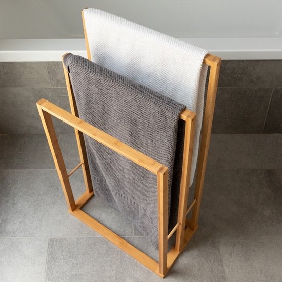Handtuchhalter Bambus mit 3 Stangen - 40X24X82CM