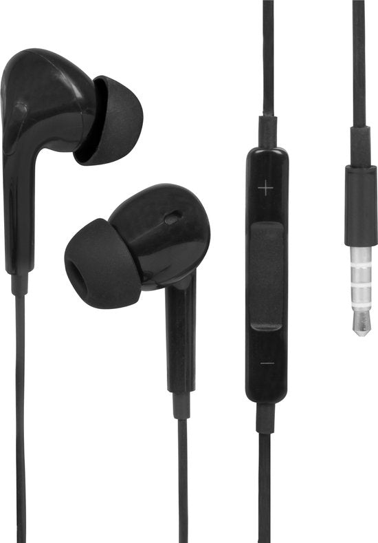 Nuvance - Ohrhörer mit Kabel - 3,5-mm-Klinkenanschluss - Ohrhörer mit Kabel - In-Ear-Kopfhörer mit Kabel und Mikrofon - Schwarz