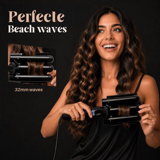 Vaive Waffeleisen 32 mm - Beach Waves - Wellen-Lockenstab - Lockenstab - Waver - Keramikbeschichtung