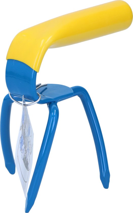 Gartenkralle Mini MC220-1 - Schaufelgabel - Boden lockern, Unkraut jäten, Boden belüften, kultivieren - blau/gelb