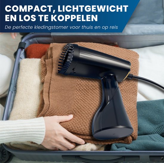 HomeShift Wäschedampfer - Dampfer - Handdampfer - Für Kleidung und Möbel - 380ML - Schwarz