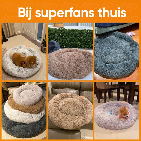 Happysnuts Donut Hundekorb 100cm - Braunes Hundebett - Hundebett - Waschbares Hundekissen