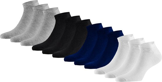 Bamboo Elements – Sneaker-Socken, 12er-Pack – gemischt – 43–46 – Bambus-Socken – Sneaker-Socken für Herren – Sneaker-Socken für Damen – Sneaker-Socken