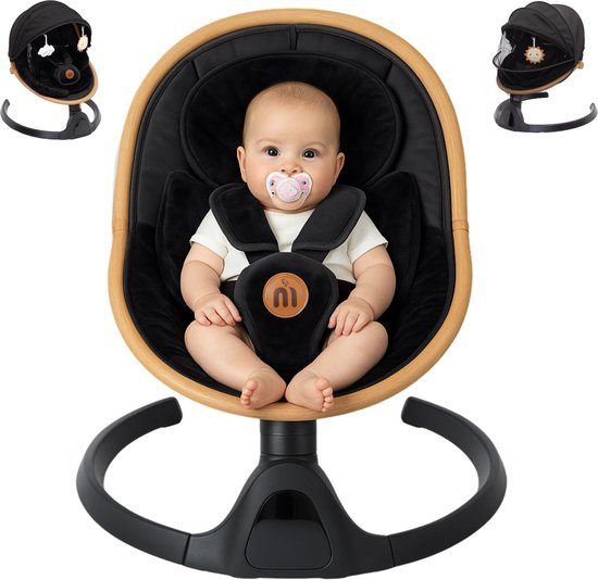 MATTI® - Elektrischer Schaukelstuhl - Babyschaukel - Schaukelstuhl - Babyschaukel - Inkl. Bluetooth & Fernsteuerung