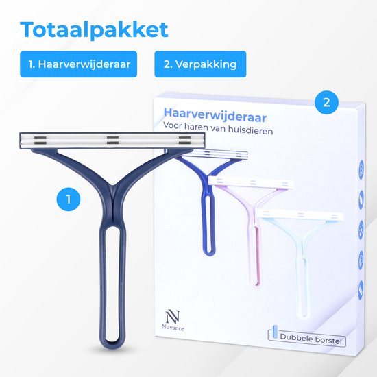 Nuvance - Tierhaarentferner - Katzenhaarentferner - Hundehaarentferner - Fusselentferner - Blau