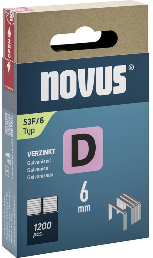 Novus Tools 042-0788 Heftklammern mit Flachdraht Typ 53F 1200 Stück Abmessung (L x B) 6 mm x 11,3 mm