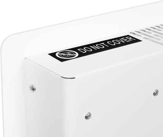VONROC Luxury electric heater - Konvektorheizung mit Glasscheibe - 1250W/2500W- Beheizt Räume bis zu 30m2 - Gesteuert sowohl mit App (über Wifi) als auch manuell - Einstellbarer Thermostat und Timer - Weiß