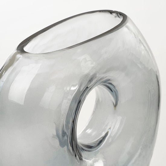 Mica Decorations Jay Vase - L18 x B8 x H23 cm - Glas - Grau